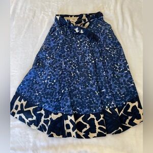 Fuzzi Cotton Elegant Blue Patterned A-Line Skirt